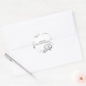 Reborn - Zwart en wit Ronde Sticker (Envelop)