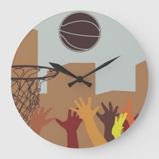 Rebound (Basketball) Wall Clock Grote Klok (Voorkant)