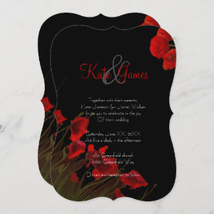 Rec et Black Poppies Faire-part de mariage gothiqu