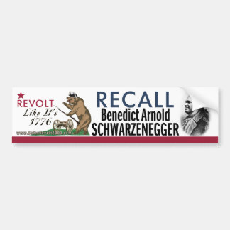 Recall Benedict Arnold-1776 Revolt Bumpersticker