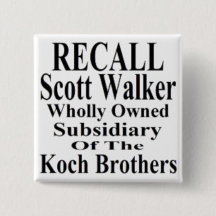Recall Gouverneur Scott Walker Corporate Minion Vierkante Button 5,1 Cm