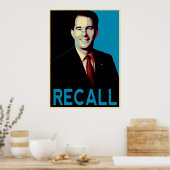 Recall Gouverneur Scott Walker Poster (Keuken)