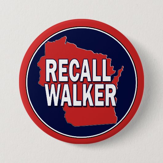 Recall Gouverneur Scott Walker Ronde Button 7,6 Cm (Voorkant)