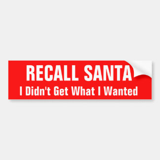 Recall Santa Bumpersticker