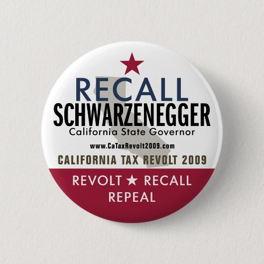 Recall Schwarzenegger Button (Voorkant)