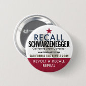 Recall Schwarzenegger Button (Voorkant /achterkant)