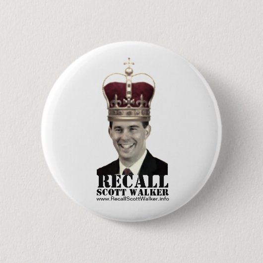 Recall Scott Walker Button (Voorkant)
