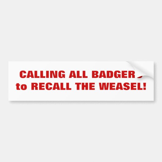 Recall Walker Bumpersticker (Voorkant)