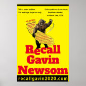 recallgavin2020 2:3 rapport épaisse affiche d'ours (Devant)