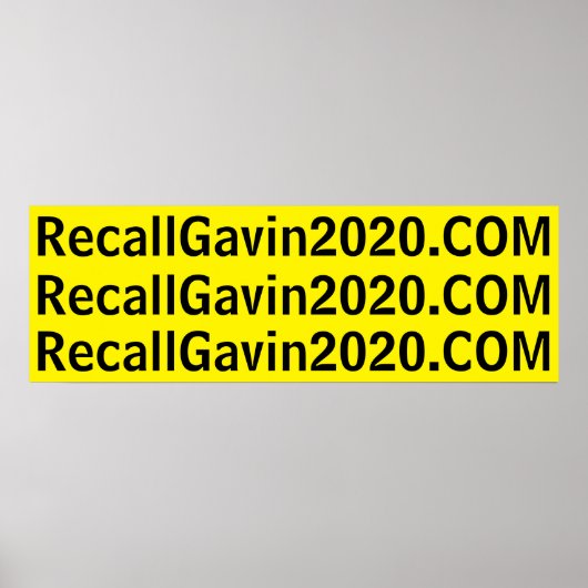 recallgavin2020 36x12 poster (Voorkant)
