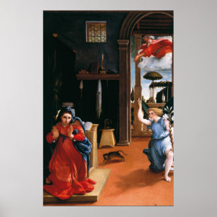 RECANATI AANKONDIGING door Lorenzo Lotto Poster