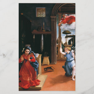 RECANATI ANNUNCIATION BY LORENZO LOTTO Floral Briefpapier