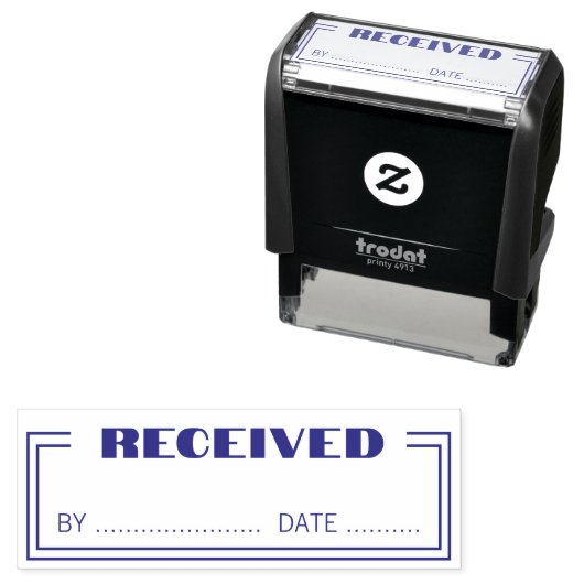 Received Simple Account Self Inking Rubber Stamp Zelfinktende Stempel (In situ)