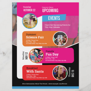 Recentste gebeurtenisbrochure flyer