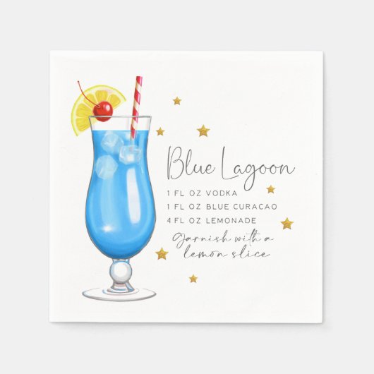 Recept Blue Lagoon Cocktail Servet (Voorkant)