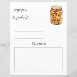 Recept Boek Pagina voor Chocolade Chip Cookies