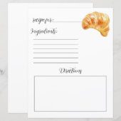 Recept Boek Pagina voor Croissants (Voorkant / Achterkant)