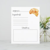 Recept Boek Pagina voor Croissants (Staand voorkant)