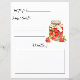 Recept Boek Pagina voor Strawberry Jam