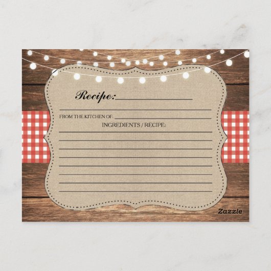 Recept Bruidsfeest Kaarten Rode cheque (Achterkant)