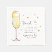 Recept Franse 75 Cocktail Servet (Voorkant)
