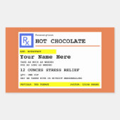 Recept Hot Chocolate gepersonaliseerd Rechthoekige Sticker (Voorkant)