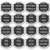 Recept Index Scheidingstabblad Zwart Opvouwbaar Sticker (Voorkant)