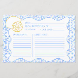 Recept Kaart Italiaans Citrus Lemon Vrijgezellenfe