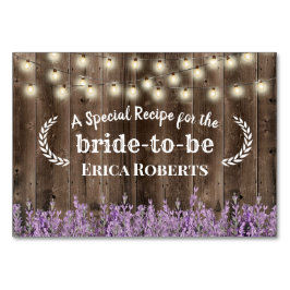 Recept Kaart | Lavendel Bloemen Rustiek Hout