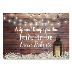 Recept Kaart Rustic Barn Lantern Vrijgezellenfee