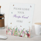 Recept Kaart teken Elegant Bloemen & Vlinders Reclamebord Met Voetstuk (Insitu)