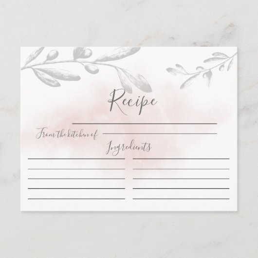 Recept Kaart voor moderne Waterverf (Voorkant)