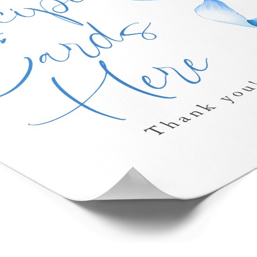 Recept Kaarten Dusty Blue Bow Vrijgezellenfeest Si Poster (Hoek)