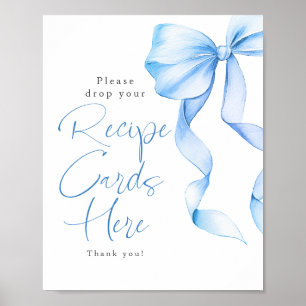 Recept Kaarten Dusty Blue Bow Vrijgezellenfeest Si Poster