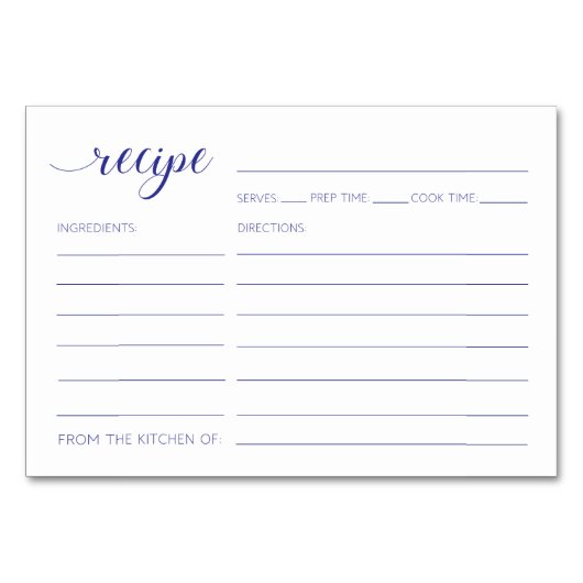 Recept Kaarten Navy Blue Vrijgezellenfeest (Voorkant)