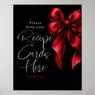 Recept Kaarten Red Bow Vrijgezellenfeest Sign Poster
