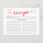 Recept Kaarten voor het moderne Red Script Vrijgez (Voorkant)