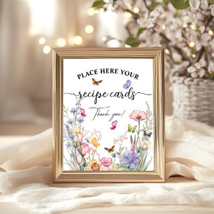 Recept Kaarten Wildflower Vlinders Vrijgezellenfee Poster