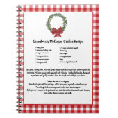 Recept Keepsake Christmas Cookie Red Plaid Krans Notitieboek (Voorkant)