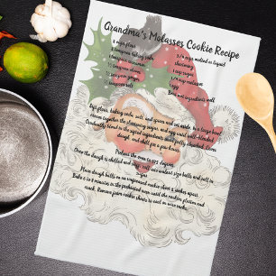 Recept keepsake Kerst  Santa Clause Kit Theedoek