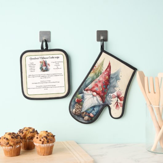 Recept keepsake Kerstkoekjes Gnome Ovenwant & Pannenlap Set (Insitu(Ophanging))