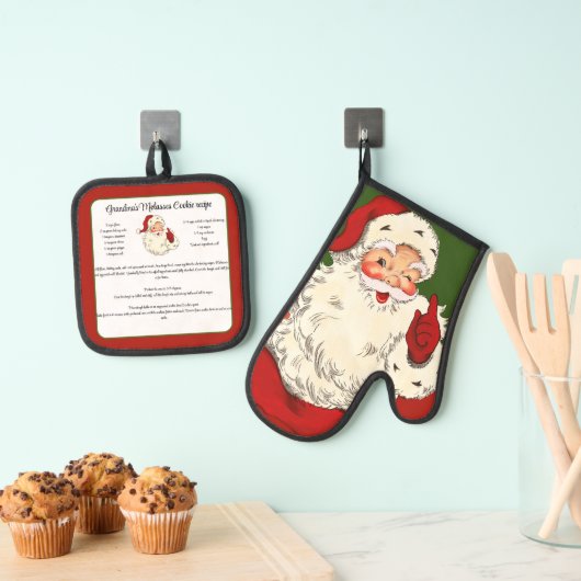 Recept keepsake Kerstkoekjes  Santa Ovenwant & Pannenlap Set (Insitu(Ophanging))
