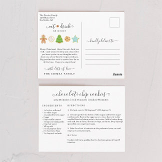 Recept kerst ansichtkaart briefkaart