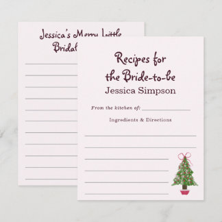 Recept Kerstboom Winter Bruidsfeest Informatiekaartje