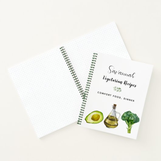 Recept koken voedsel vegetarische groenten notitieboek (Binnen)