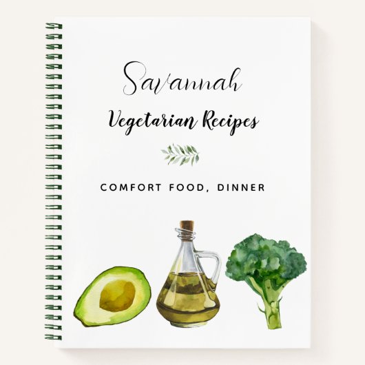 Recept koken voedsel vegetarische groenten notitieboek (Voorkant)
