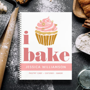 Recept Kookboek Cupcake Pink Gold Bake Modern Bold Notitieboek