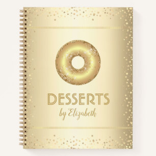Recept kookboek goud glitter donut modern chic notitieboek