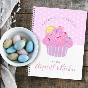 Recept kookboek roze cupcake harten modern zoet notitieboek