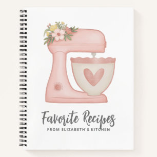 Recept kookboek roze taart mixer bakkerij notitieboek